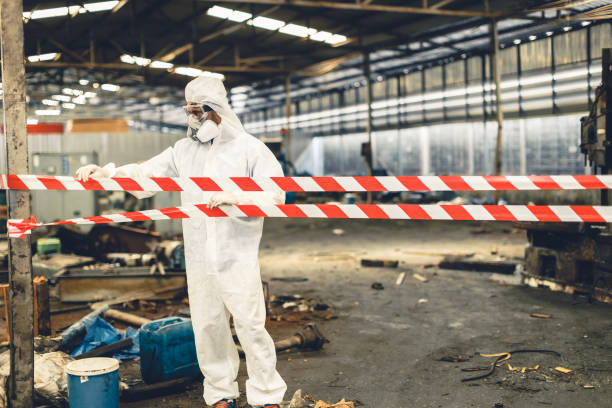 Professional Biohazard Cleanup technician working in Avenel, NJ